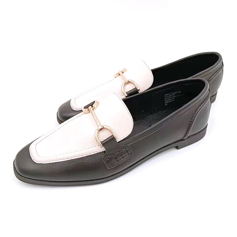 Kobiety Casual Loafer Buty z gumową podeszwą czarny biały kolor