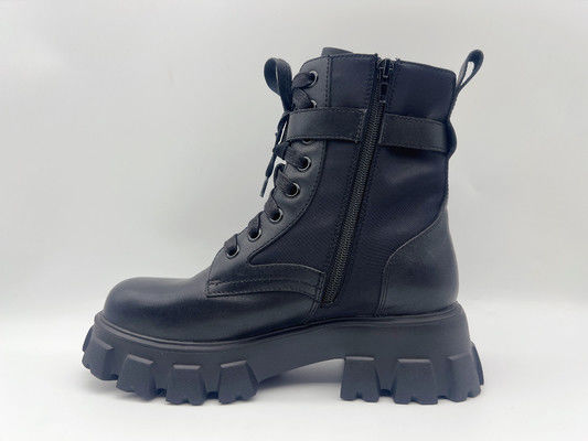 Sznurówki Damskie Buty Platformy Czarny Biały Kolor Dla Casual Party Wear