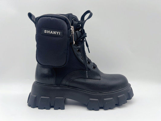 Sznurówki Damskie Buty Platformy Czarny Biały Kolor Dla Casual Party Wear